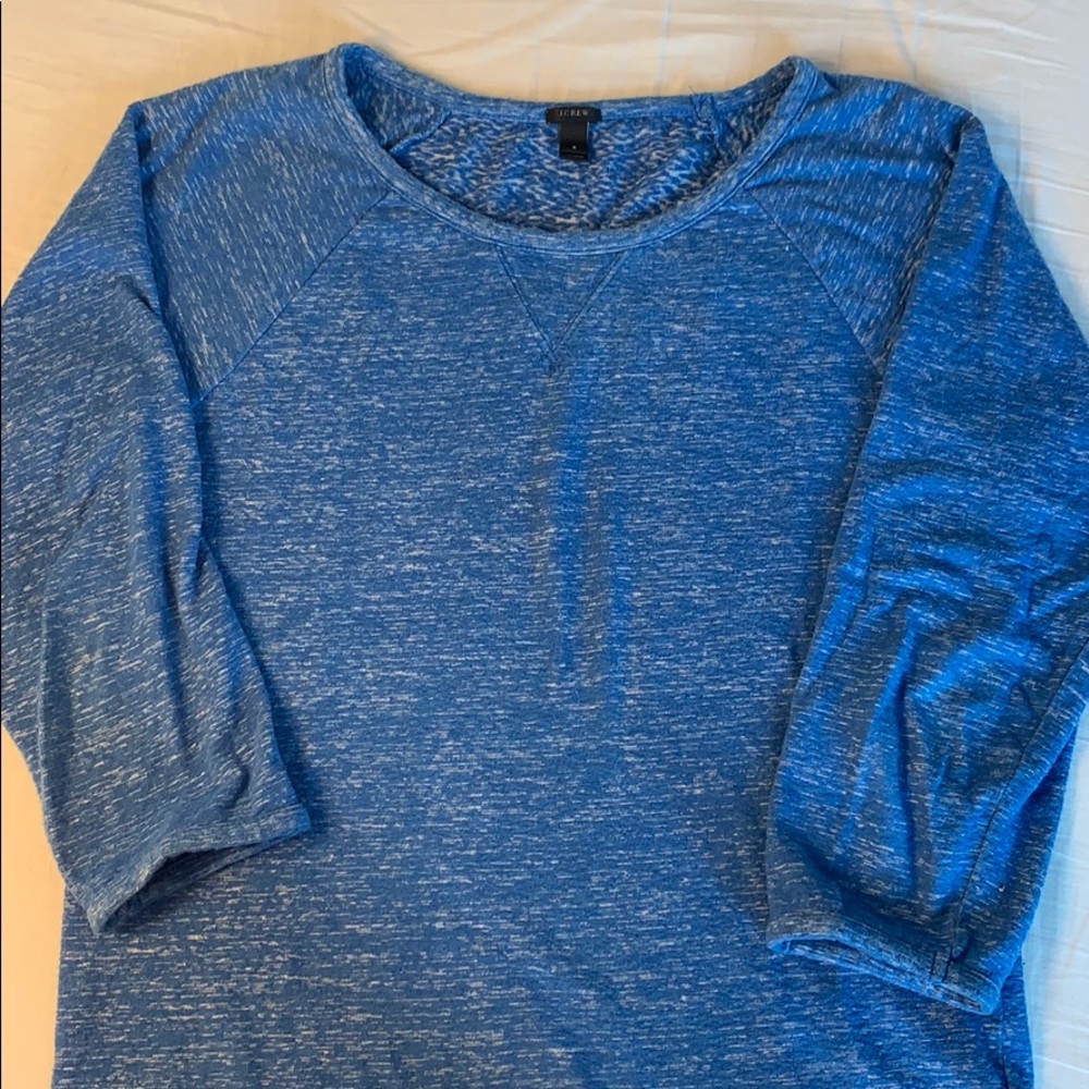 J Crew 3/4 Blue Burnout Sweatshirt